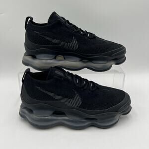 Mens Sz 10 Nike Air Max Scorpion FlyKnit Triple Black Training Shoes DJ4701 003